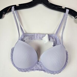 Olga Lavender Lace Trim Padded Underwire Bra 33162 Purple 36B